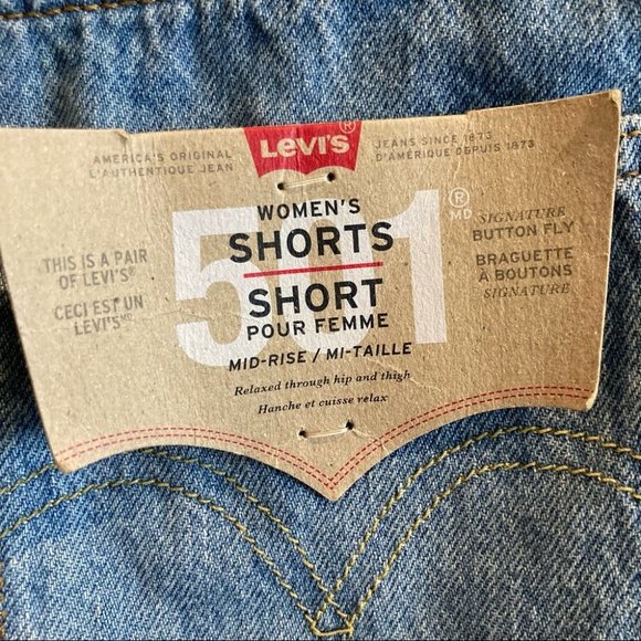 LEVI’S 501  Sz 27 Button Fly Raw Hem 100% Cotton Shorts NWT - Picture 8 of 13